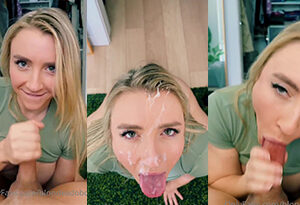 Rubia Video de Selfie Selfie Facial de mamada desnuda