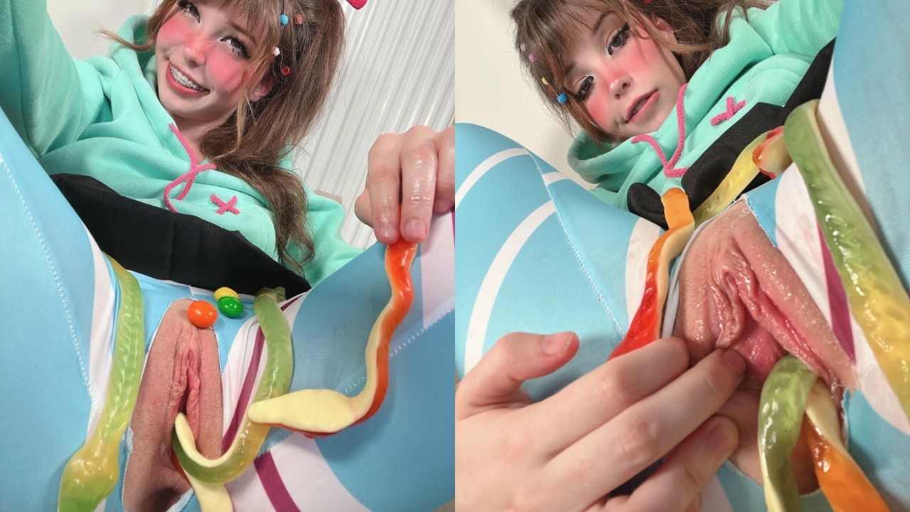 Belle Delphine Candy en coño solamente Fanes filtrados Gummies Photoset