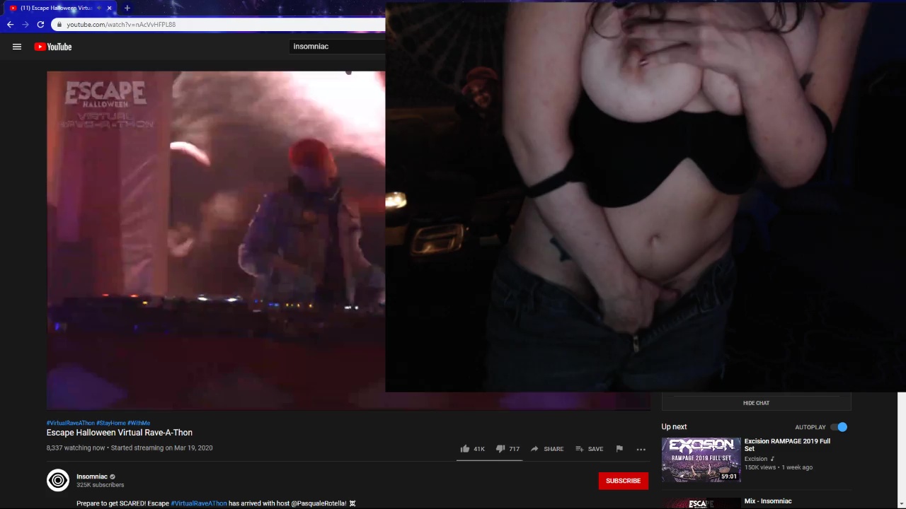 Streamer masturbándose en la transmisión de video prohibido